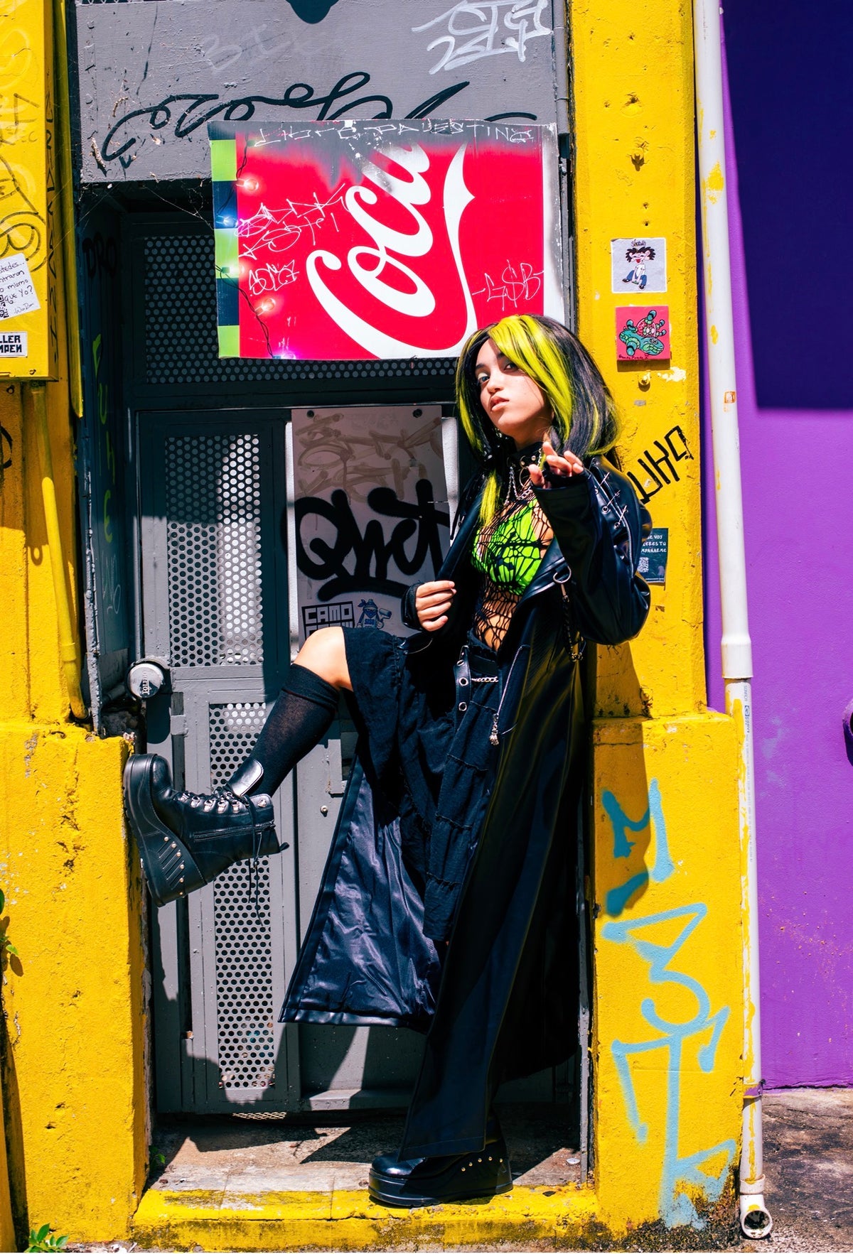 Black Punk Visual- Heavy leather jacket