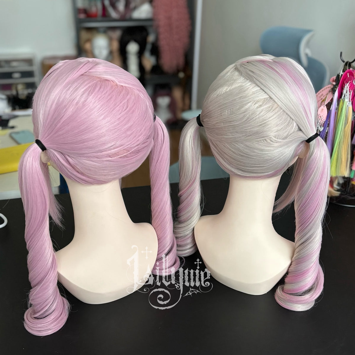 Back view comparison of Sakura Curl and Sugar Curl wig variants