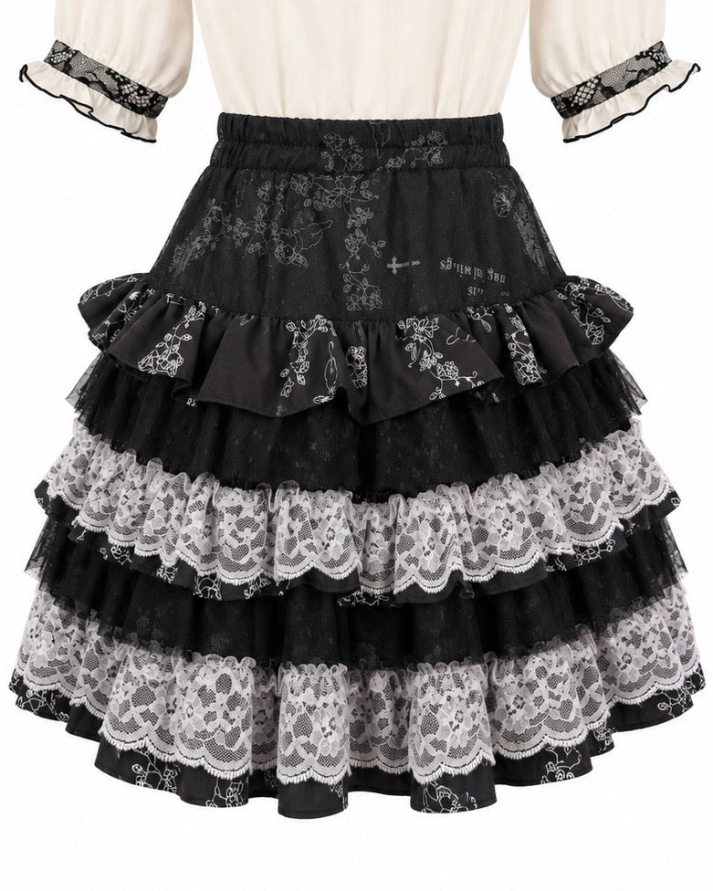Black & White Lace skirt ♡