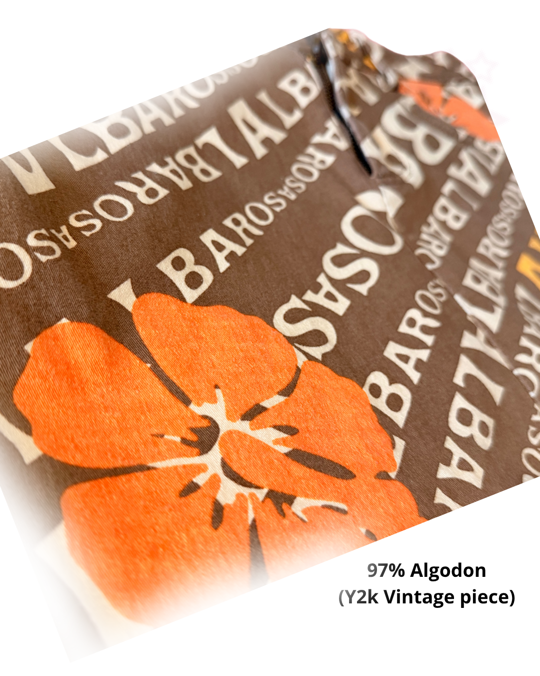 AlbaRosa Y2K Vintage - Orange Hibiscus Gyaru Mini Skirt