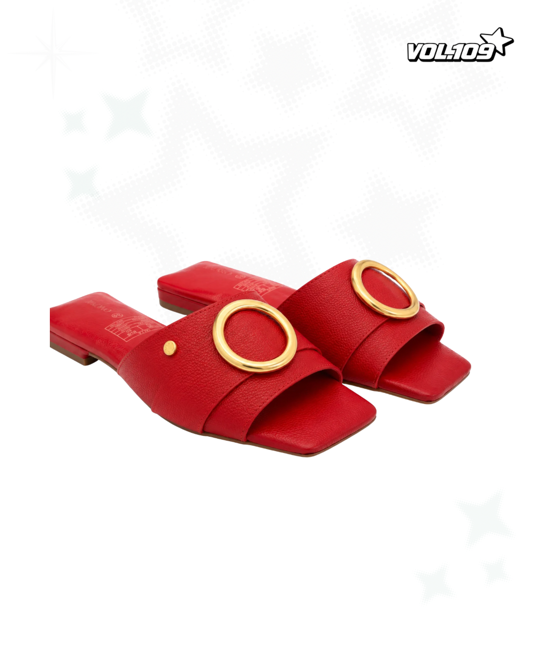 Nazario Scarlet Ring Leather Slides