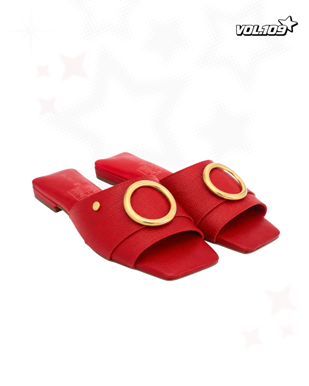 Nazario Scarlet Ring Leather Slides