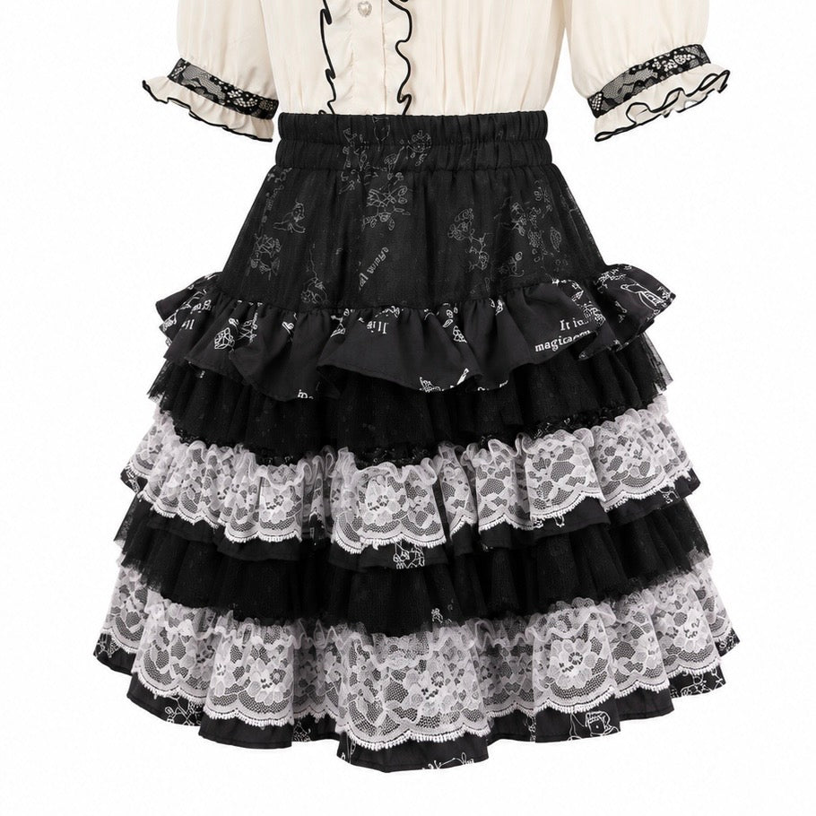 Black & White Lace skirt ♡