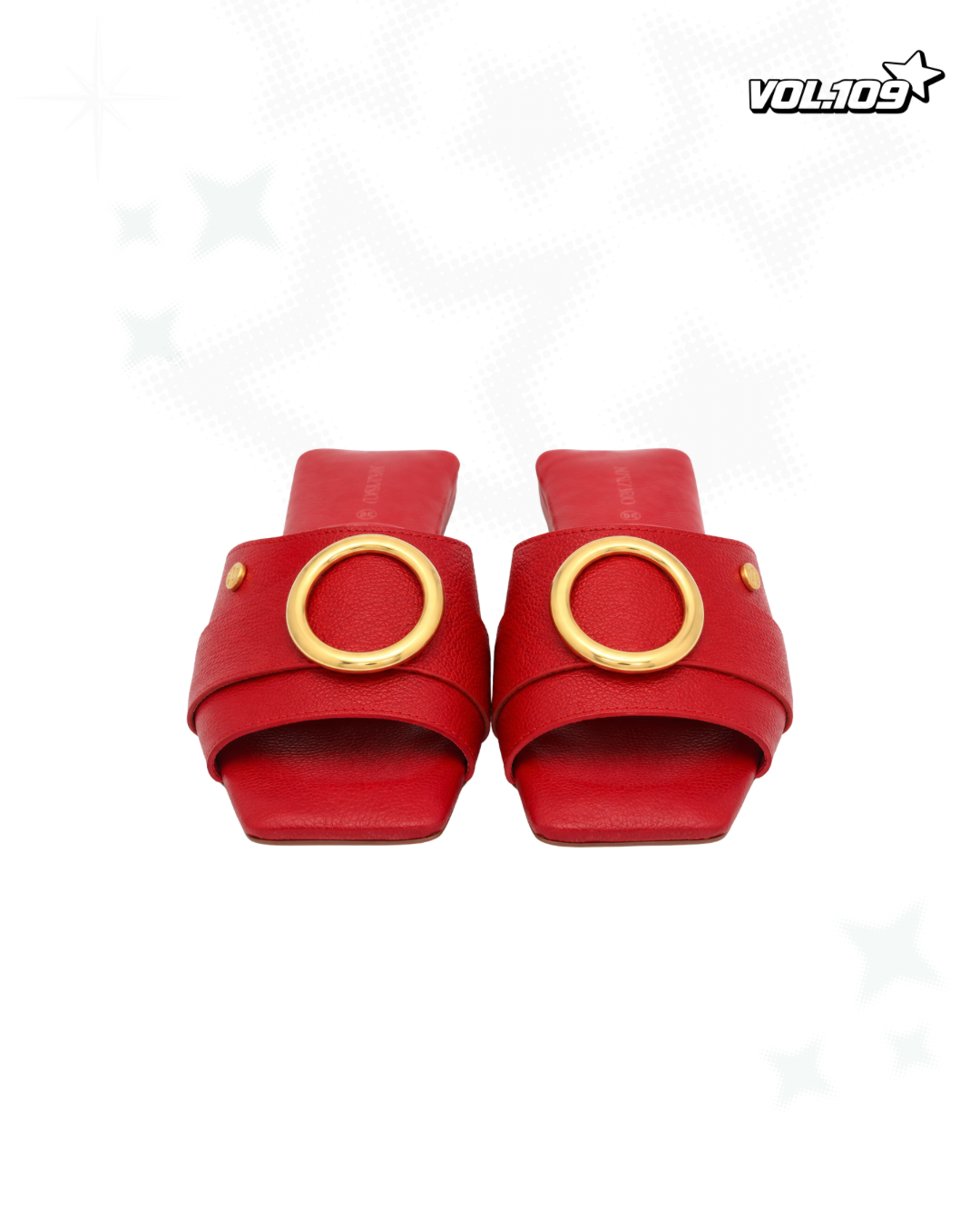 Nazario Scarlet Ring Leather Slides