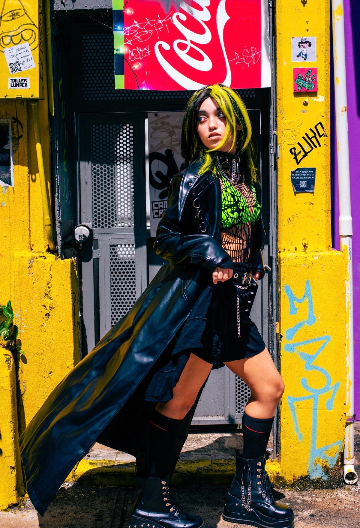 Black Punk Visual- Heavy leather jacket