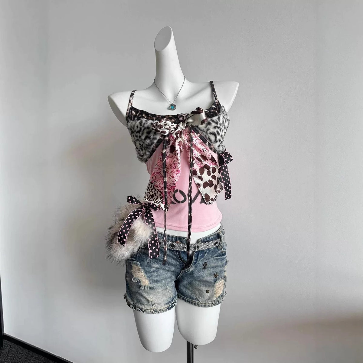 Pink Memory Leopard Camisole