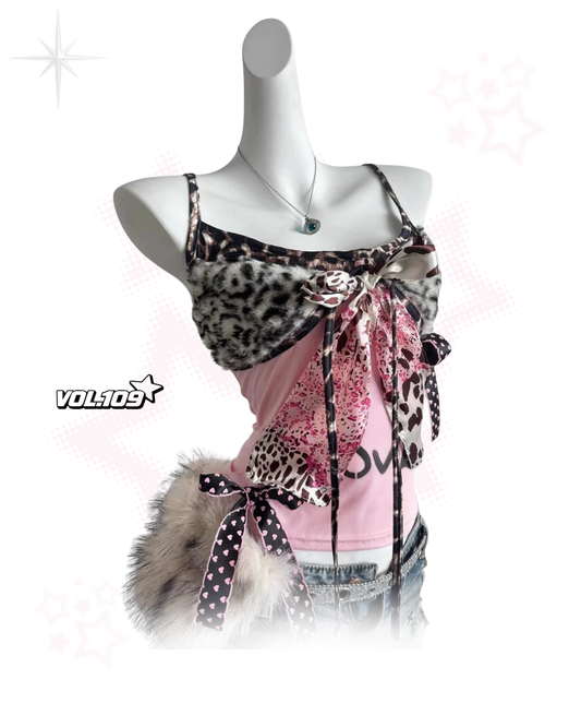 Pink Memory Leopard Camisole
