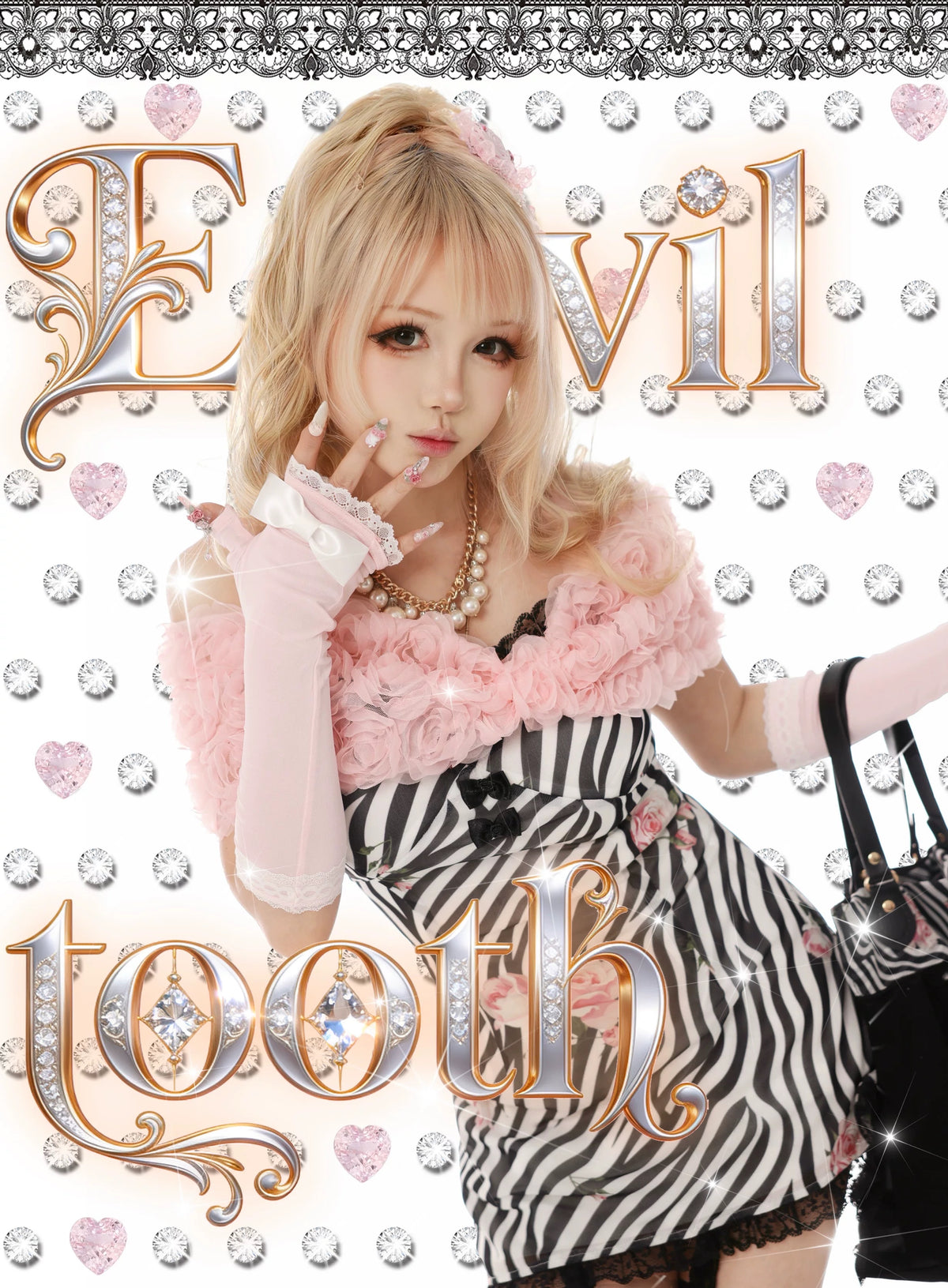Evil Tooth Rose Shrug & Arm Warmers Set OneSize