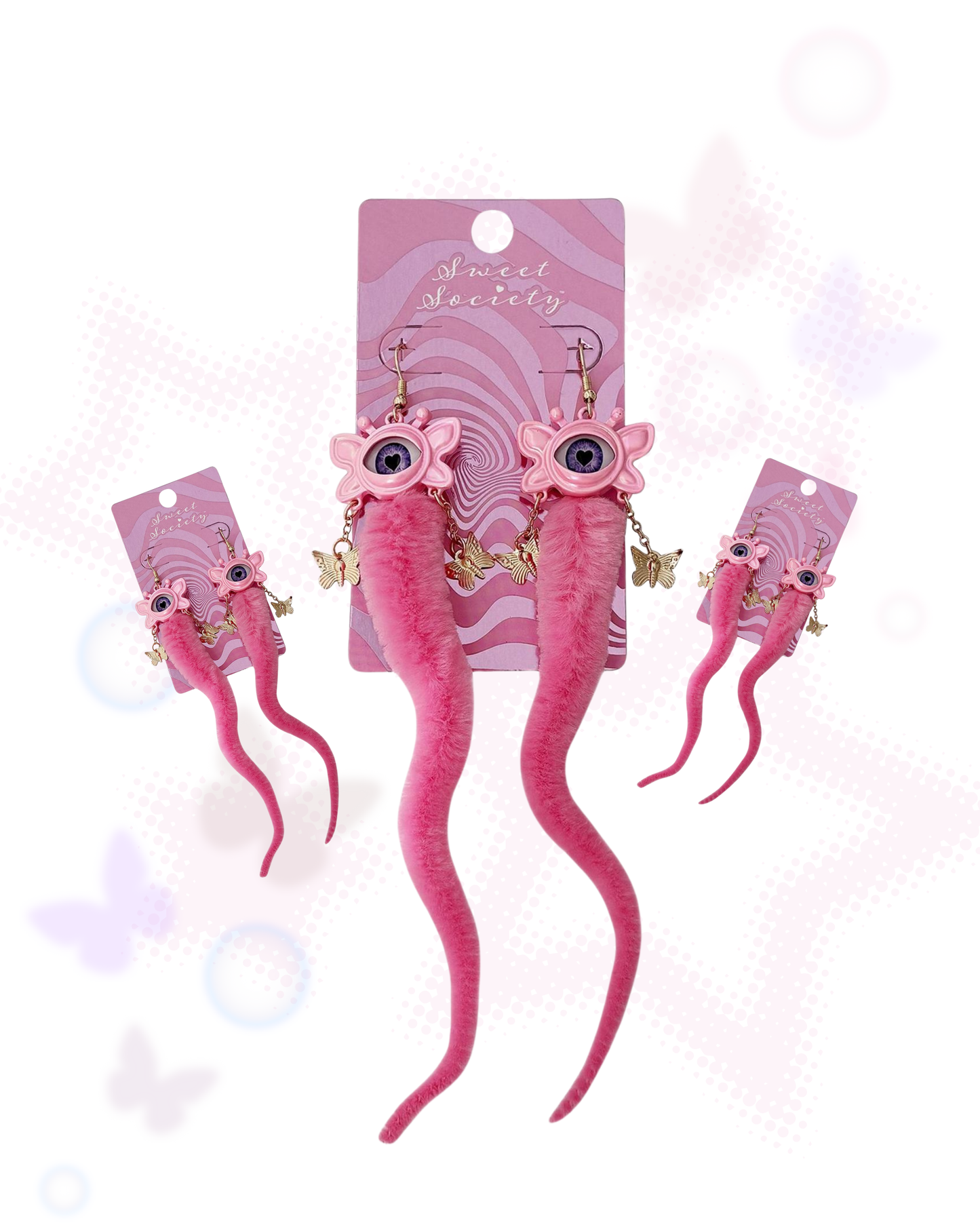 Sweet Society Butterfly Worm Earrings