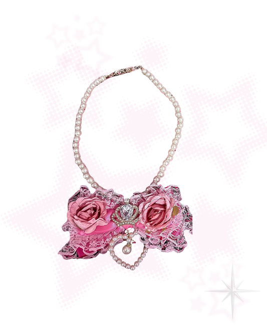 Princess Rose Pearl Necklace ⊹ ࣪ ˖ ໒꒱