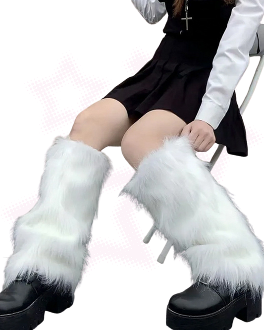 Y2K Faux Fur Leg Warmers