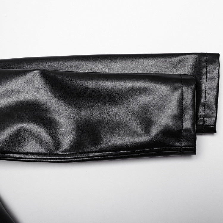 Black Punk Visual- Heavy leather jacket (Small)