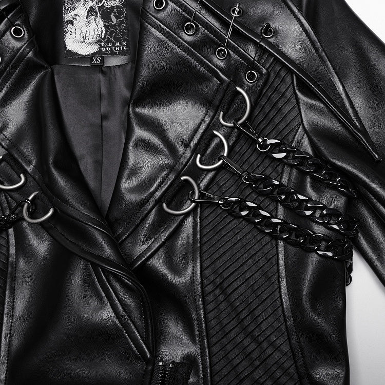 Black Punk Visual- Heavy leather jacket (Small)