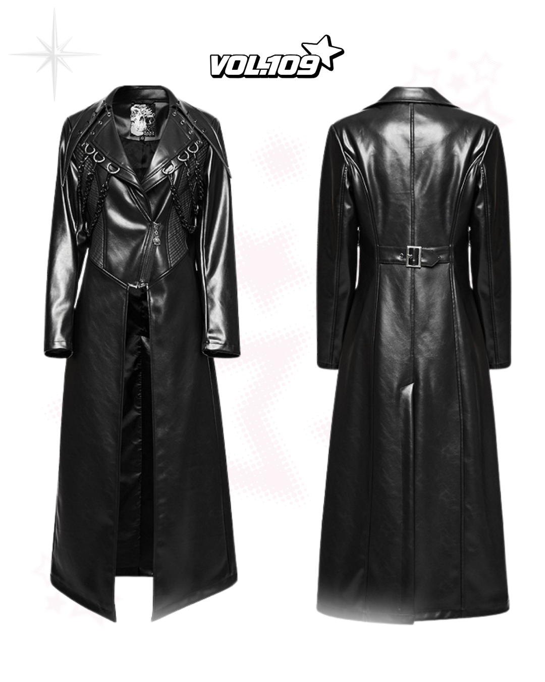 Black Punk Visual- Heavy leather jacket (Small)