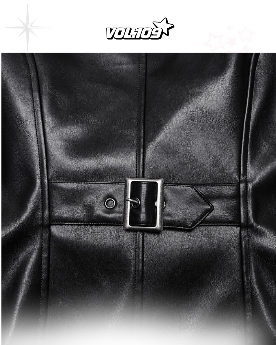 Black Punk Visual- Heavy leather jacket (Small)