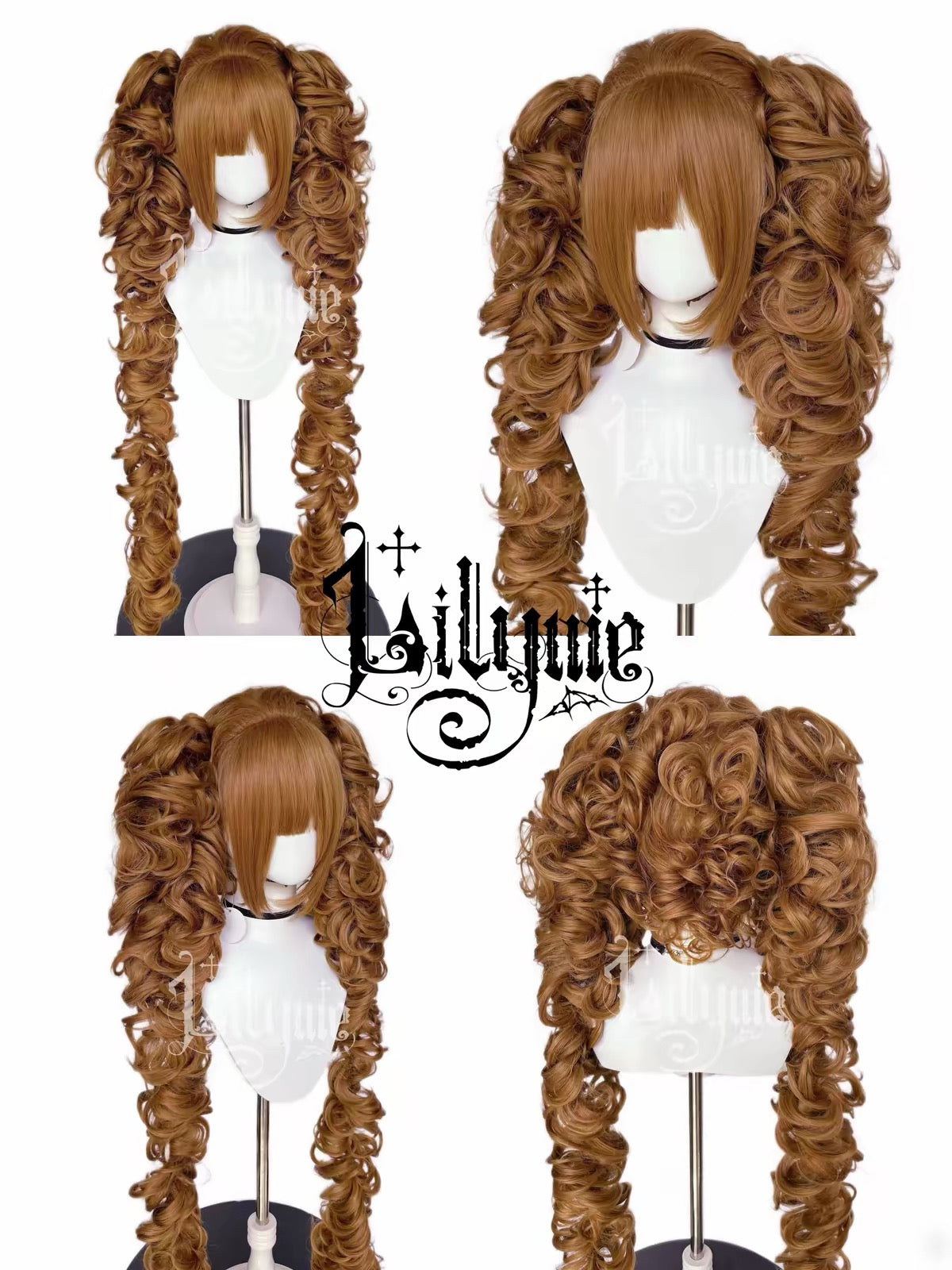 White gold curly Lolita wig