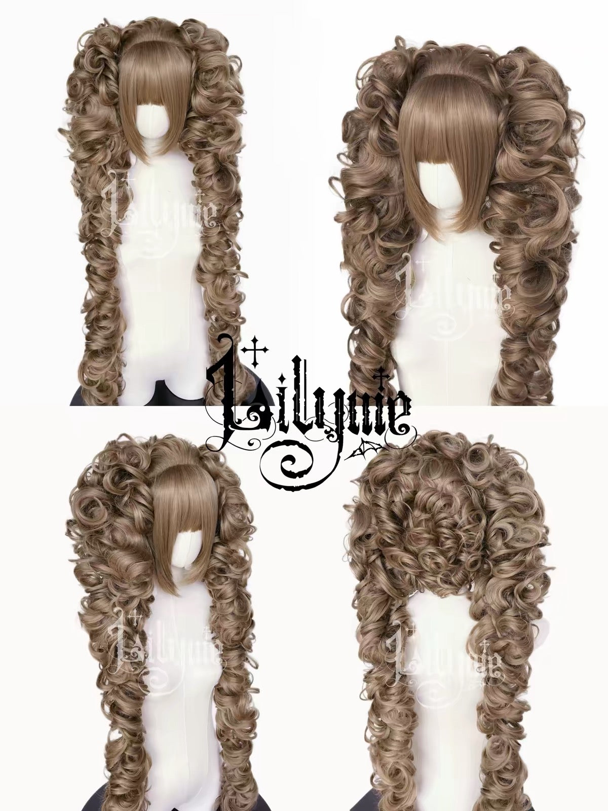 Honey brown curly Lolita wig