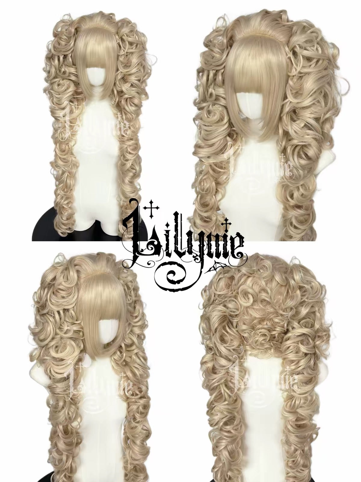 Honey tea gold curly Lolita wig