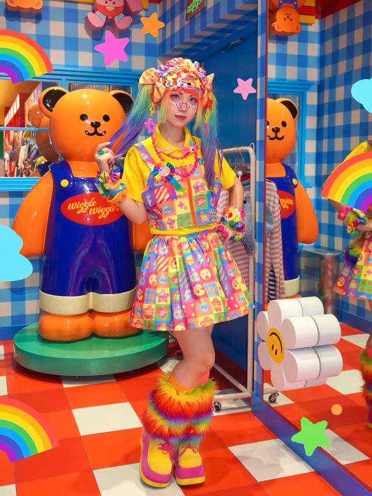 Colorful Decora vest outfit