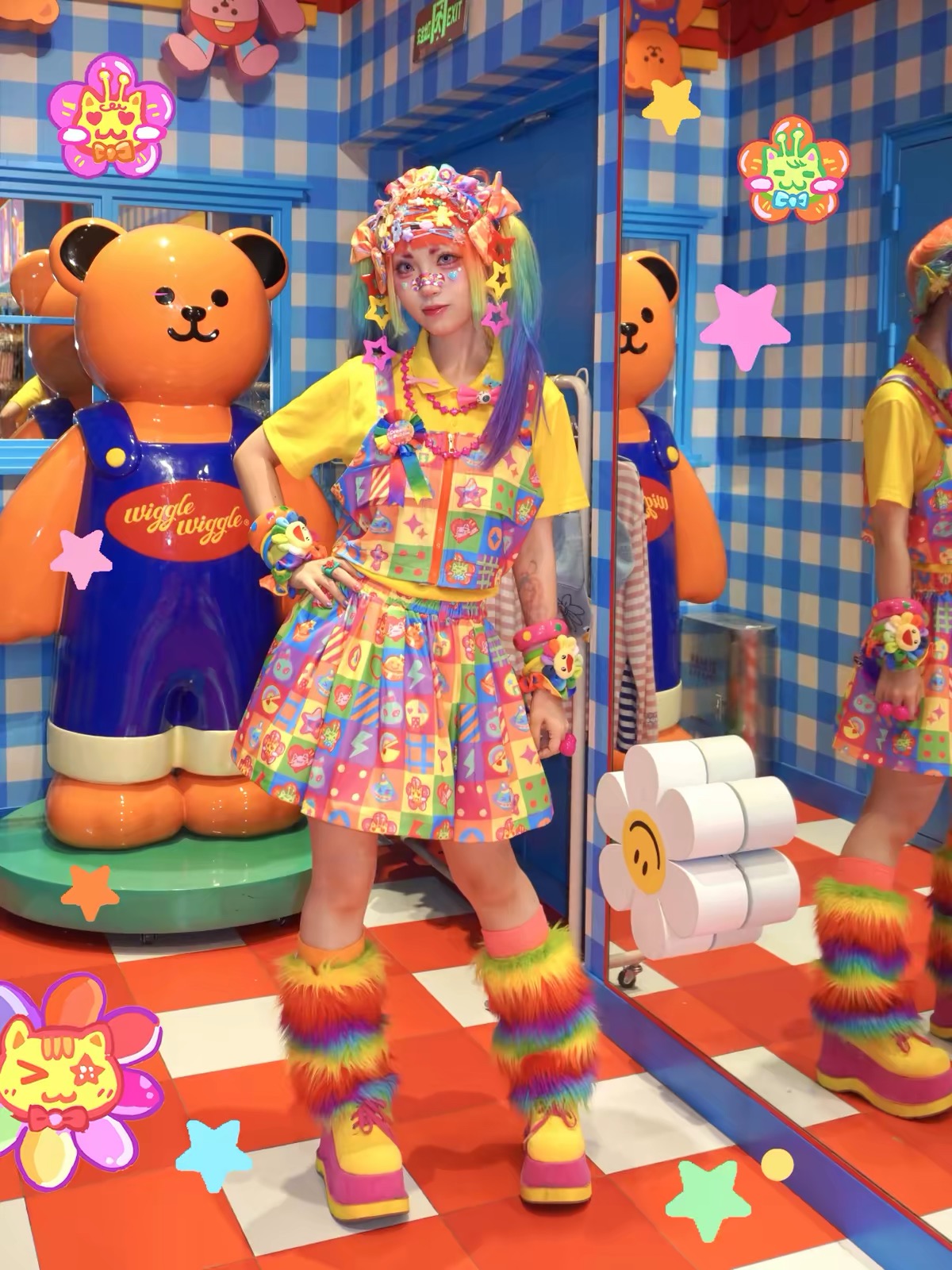 Colorful Decora skirt outfit