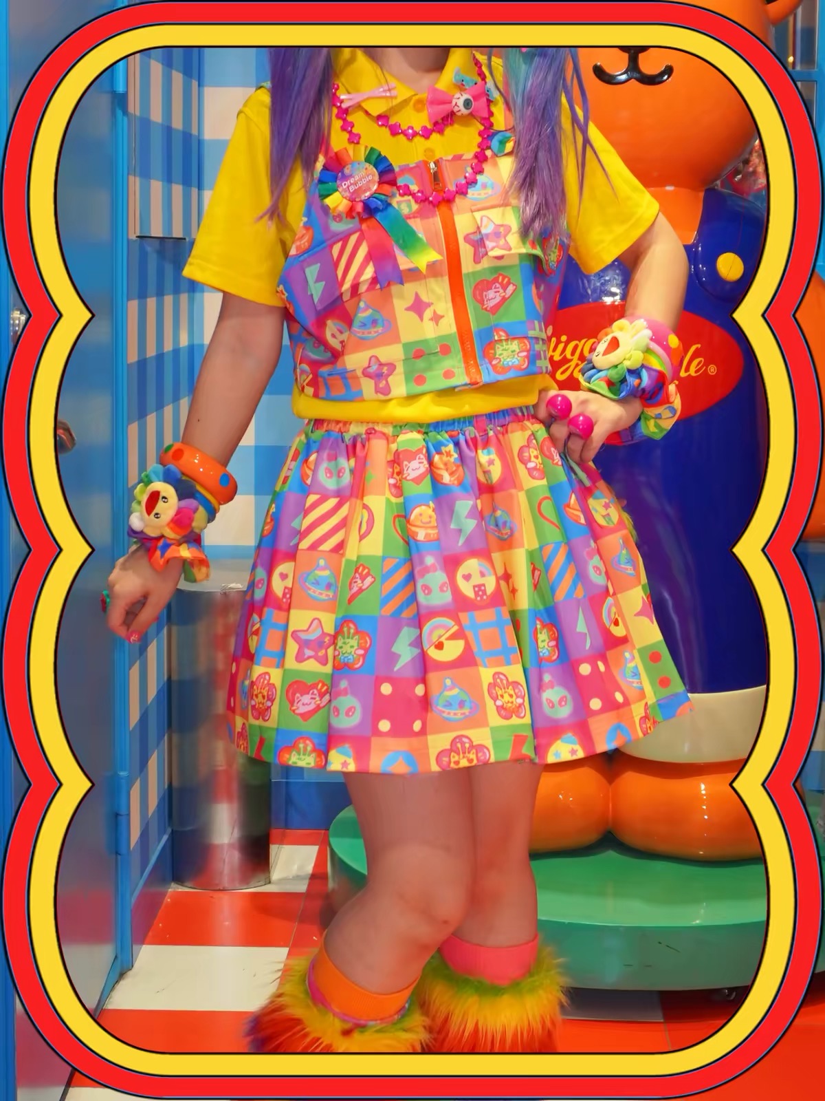 Colorful Decora skirt outfit