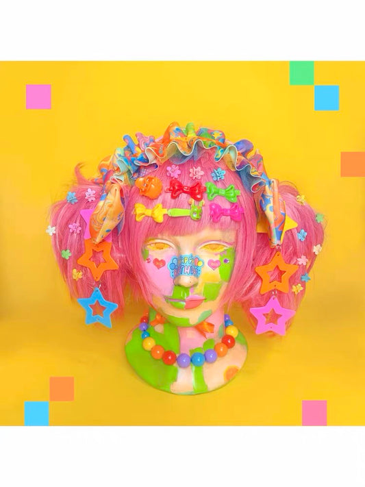 Colorful Decora ruffle bow and star headpiece