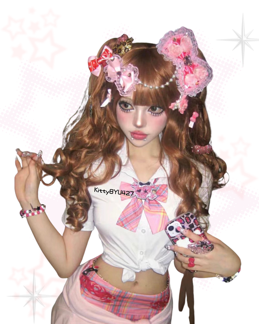 Hime Rose Head Bow – Hot Pink
