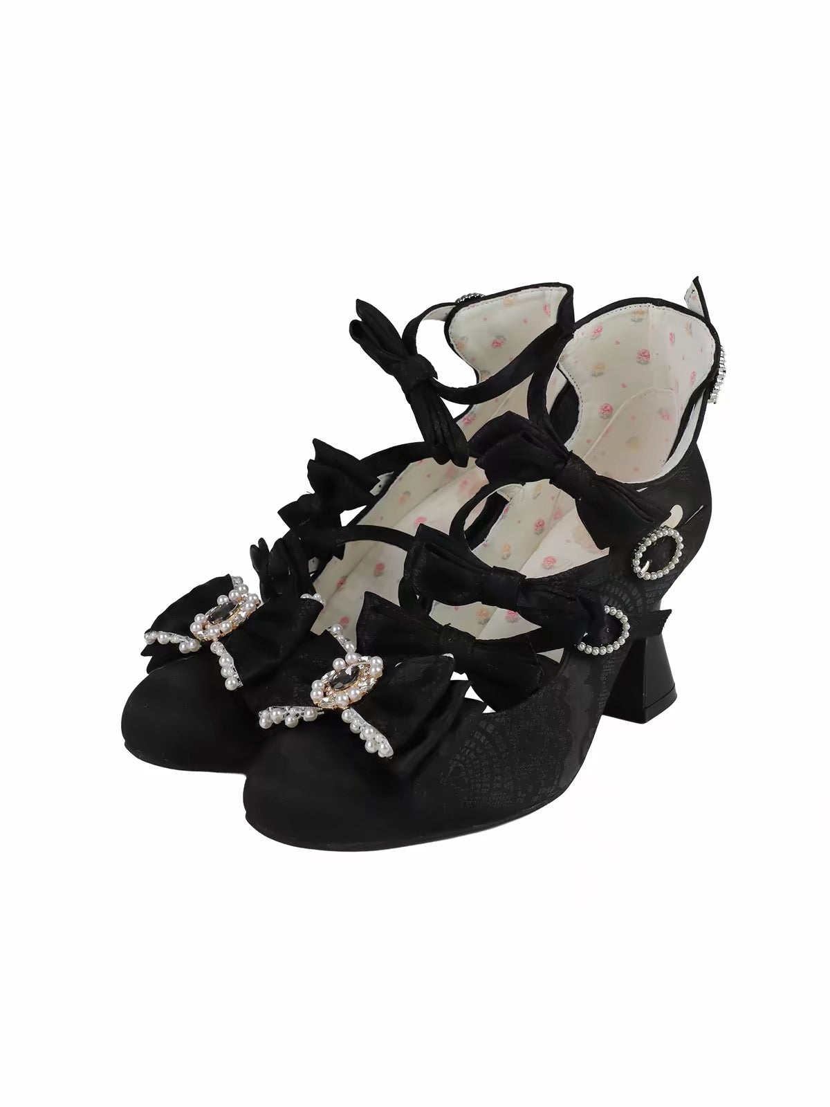 Black Lolita bow heels