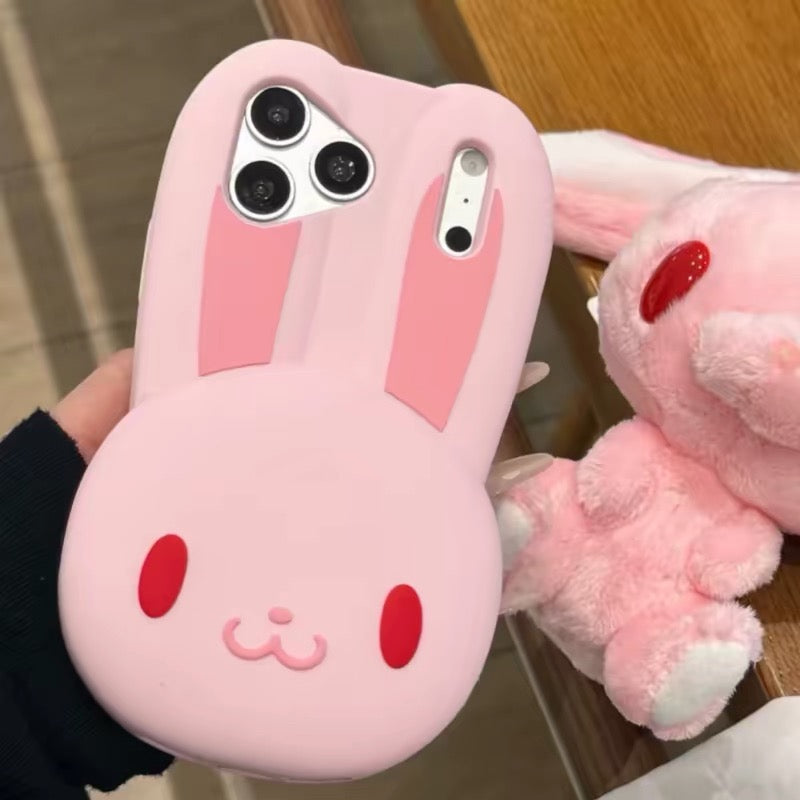 Pink bunny silicone phone case
