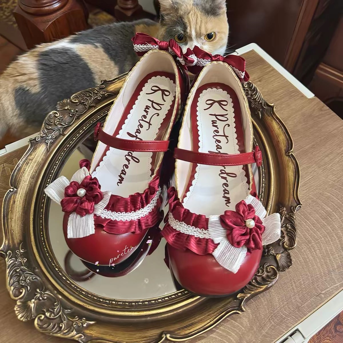 Lavender low heel Lolita shoes