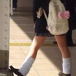 White slouch leg warmers lifestyle