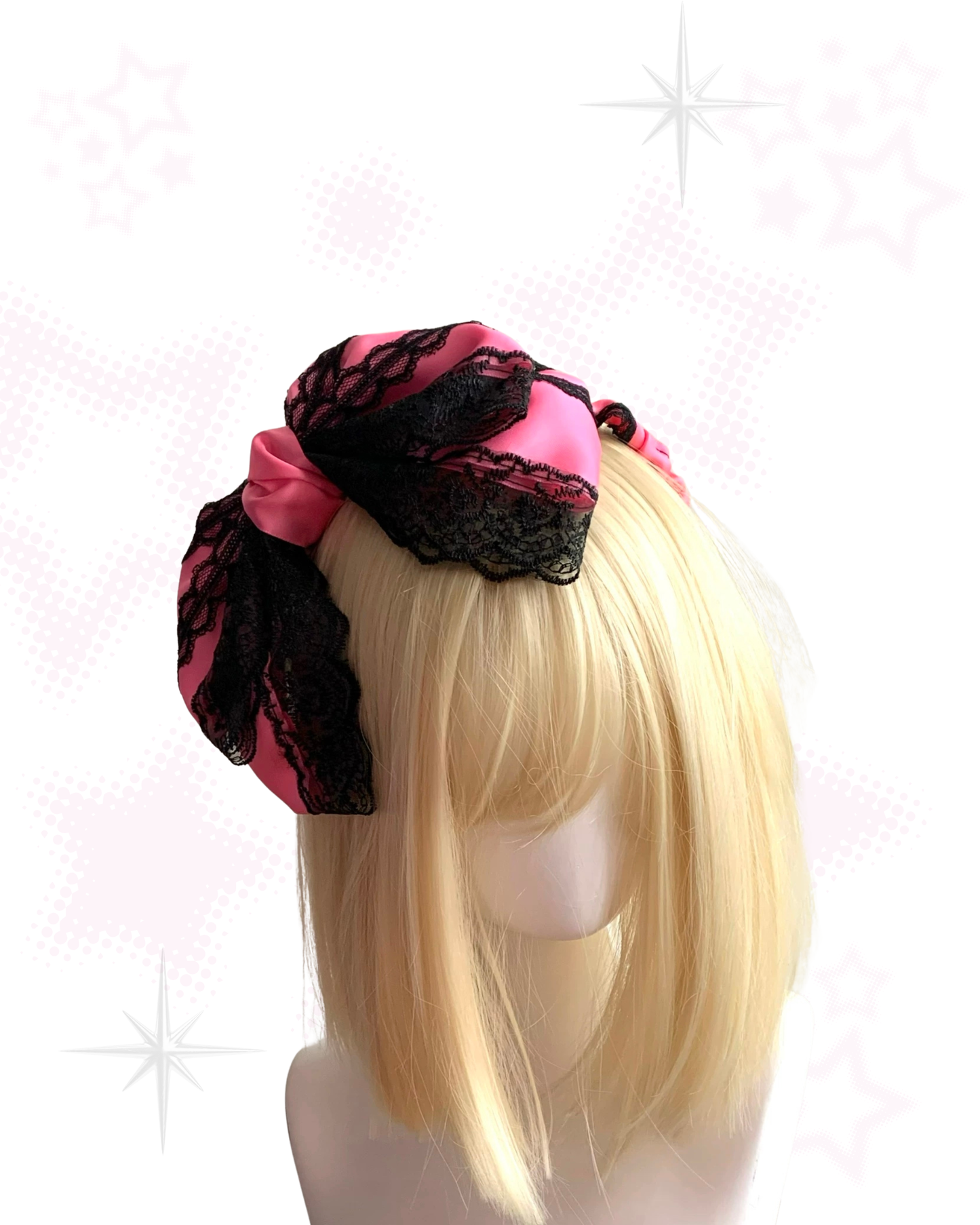 Hot Pink Noir Oversized Bow Headband